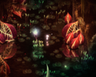 Dap bevat griezelige pixel-art omgevingen die met een paar penseelstreken wisselen tussen schoonheid en angst. (Afbeeldingsbron: Steam)