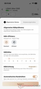 Instellingen maaien