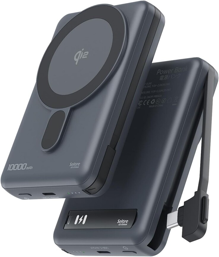 De Selore&S-Global Magnetische Power Bank 10.000mAh. (Afbeelding bron: Selore&S-Global, bewerkt)