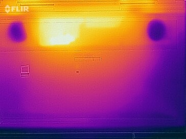 Oppervlaktetemperaturen tijdens de stresstest (onder)