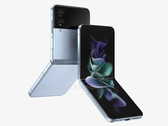 De Galaxy Z Flip4 zal lijken op zijn voorganger, maar met een grotere cover display. (Afbeelding bron: @OnLeaks & 91mobiles)