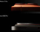 De Vivo X300-serie lijkt slankere camerabobbels te hebben dan de iPhone 17 Pro. Afgebeeld: een vergelijkingsfoto van de X300 Pro en de iPhone 17 Pro. (Afbeeldingsbron: Han Boxiao)