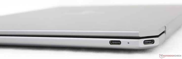 Rechts: USB-C (40 Gbps) Thunderbolt 4 met DisplayPort 2.1 + Power Delivery