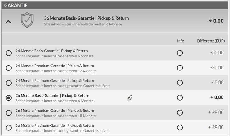 Garantie-opties
