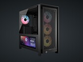 De Corsair Frame 4000D mid-tower gaming PC-behuizing wordt nu geleverd met een LCD-variant, met een 14,5-inch aanraakscherm. (Afbeeldingsbron: Corsair)