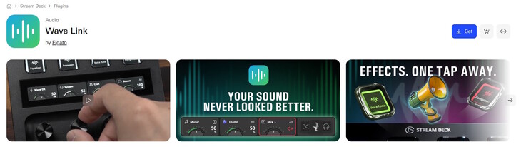 Wave Link-plugin voor Stream Deck van de marktplaats