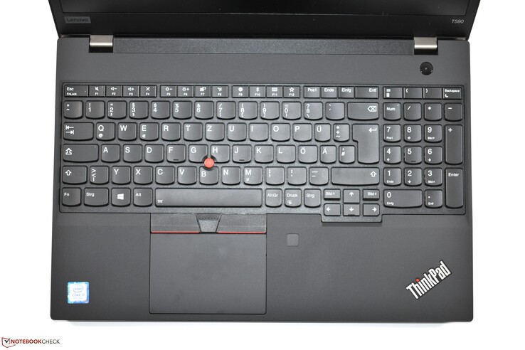 Toetsenbordgebied (foto van ThinkPad T590)