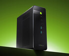 De Evo-X5 Pro is iets betaalbaarder dan de Minisforum MS-S1 Max-P495. Afgebeeld: een promotiefoto waarop de voorkant van de mini-pc te zien is.