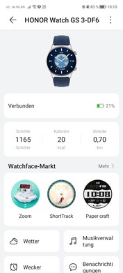 Watchfaces kunnen worden gedownload via de Gezondheid app