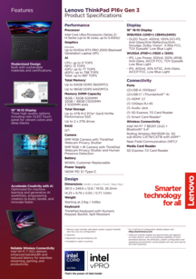 Lenovo ThinkPad P16v Gen 3: Specificaties