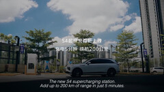De S4 supercharger palen kunnen 125mi bereik leveren in 5m (afbeelding: XPeng)