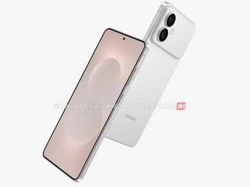 Onofficiële render die een andere hoek van de geruchtmakende Galaxy S26 Edge laat zien. (Afbeeldingsbron: OnLeaks via Android Headlines)