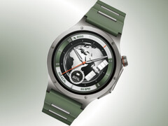 De OnePlus Watch 4 in zijn Evergreen Titanium afwerking.