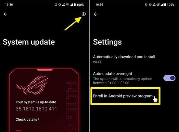 Hoe te registreren voor het Android 16 Beta Programma op de ROG Phone 9-serie. (Afbeeldingsbron: ROG Forums)