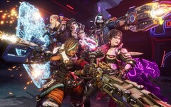 Borderlands 4 gewelvenjagers staan rug aan rug in gevecht met kanonnenvuur