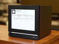 Een Steam Machine met een e-ink-scherm.