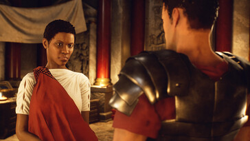 Een afbeelding van twee personages in The Forgotten City.