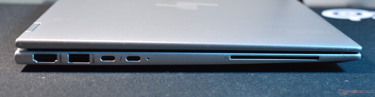 links: HDMI, USB A 3.2 Gen 1, 2x Thunderbolt 4, Smartcard-lezer