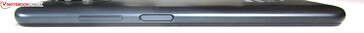 Rechts: Volumeknop, aan/uit knop met vingerafdrukscanner