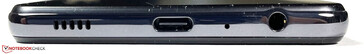 Voetzijde: Luidspreker, USB-C 2.0, microfoon, 3,5 mm jack-aansluiting