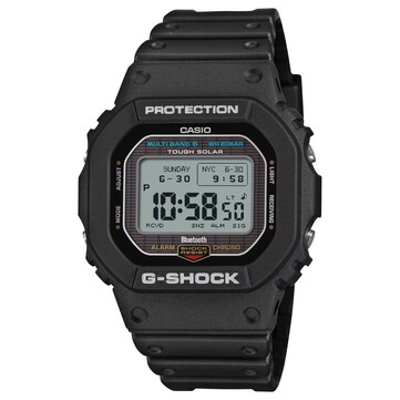 Casio G-Shock GW-BX5600-1A1 digitaal horloge met een zwarte kunststof kast en band, voorzien van een contrastrijk negatief MIP-display.