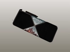 Afbeelding van de RTX 5090 met een aangepaste Battlefield 6 wrap (Afbeelding Bron: Nvidia)