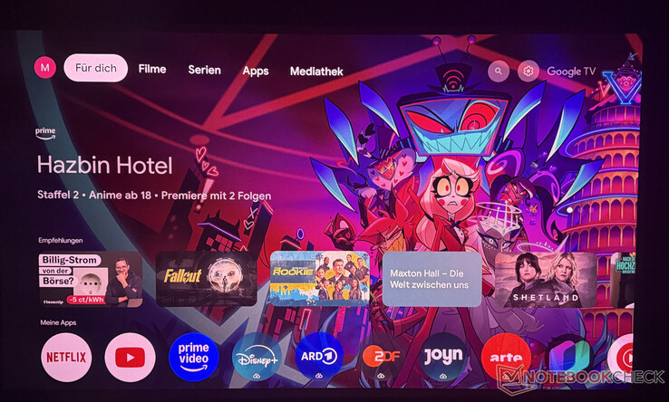 De vertrouwde Google TV-gebruikersinterface is ook beschikbaar op deze laserprojector