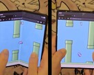 Foldy Bird, gemaakt door Rebane, is een speciale versie van Flappy Bird waarmee opvouwbare gebruikers letterlijk met hun scherm flapperen. (Afbeeldingsbron: @Rebane2001 via X, bewerkt)