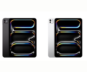 Vooraanzicht van de iPad Pro in space-zwart en zilver, met de symmetrische randen en het Ultra Retina XDR-scherm (Afbeelding bron: Apple)