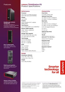 Lenovo ThinkStation P5 - Specificaties. (Beeldbron: Lenovo)