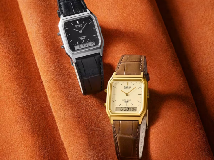 De Casio Vintage AQ-230EL-1A (links) en AQ-230EGL-9A (rechts) horloges. (Afbeeldingsbron: Casio, bewerkt)