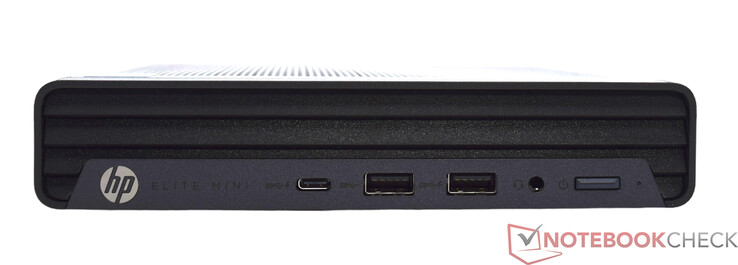 Voorkant: USB Type-C 20 Gbit/s, 2x USB Type-A 10 Gbit/s, 3,5 mm audio