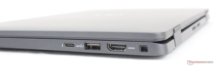 Rechts: USB-C w / Thunderbolt 4 + Power Delivery + DisplayPort, USB-A 3.2 Gen. 1, HDMI 2.0, wigvormig slot