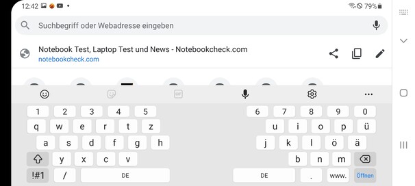Toetsenbord in landschapsmodus