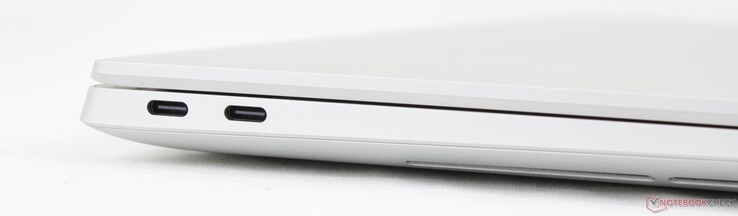 Links: 2x USB-C Thunderbolt 4 met DisplayPort 2.1 + Power Delivery