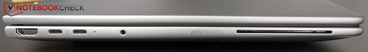 Links: HDMI 2.1, 2x Thunderbolt 4, headset-aansluiting, SmartCard-lezer