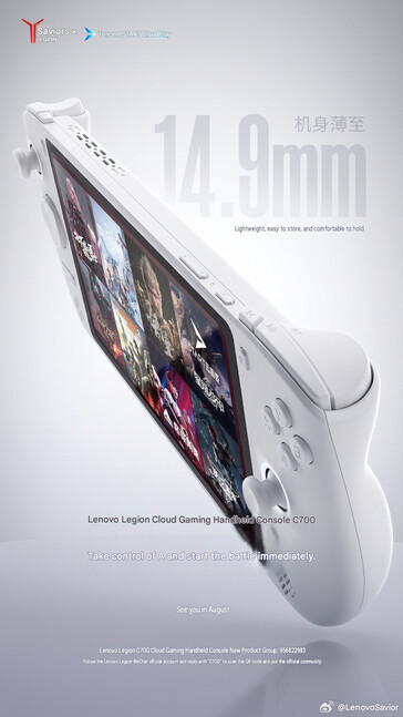 Lenovo benadrukt de dikte van de Legion C700 gaming-handheld (machinaal vertaald)