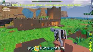 Afbeelding: een screenshot van de gameplay van PixARK.