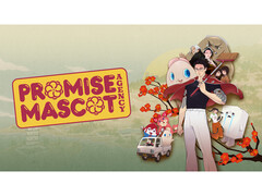 Een promotionele afbeelding voor het spel Promise Mascot Agency met de belangrijkste afbeeldingen voor alle personages op een kleurrijke achtergrond. (Afbeelding bron: Kaizen Game Works)