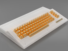 Een gerenderde afbeelding van de nog uit te brengen Slimline Commodore 64C Ultimate Founders Edition