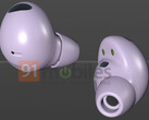 De Galaxy Buds2 Pro zou in augustus gelanceerd moeten worden tijdens een volgepakt Galaxy Unpacked evenement. (Afbeelding bron: 91mobiles &amp; @evleaks)