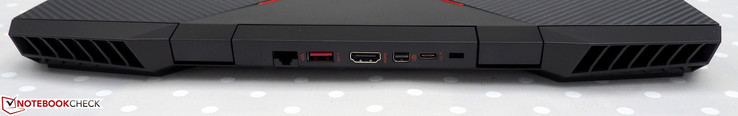 Achter: RJ45 LAN, USB 3.1 Gen1 Type-A, HDMI, Mini DisplayPort, USB 3.1 Gen1 Type-C 3.1, Kensington-lock