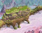 Een afbeelding van een stad in The Wandering Village, nu met 50% korting op Steam.