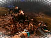 StarRupture screenshot toont speler in gevecht met een buitenaardse vijand