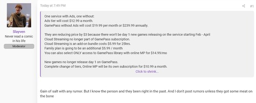 De uitgelekte wijzigingen in de Xbox Game Pass worden weergegeven