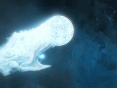 Een conceptueel beeld van het zwarte gat dat de ster opeet (Afbeeldingsbron: NASA video via YouTube; bewerkt screenshot)