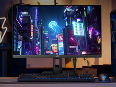 De vernieuwde ROG Strix XG27UCS kan schakelen tussen 4K 160Hz en FHD 324Hz modi. Afgebeeld: een promofoto die een opstelling met de gamingmonitor laat zien. (Afbeeldingsbron: Asus)