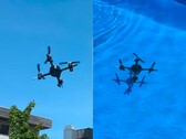 De drone vliegt in de lucht en zwemt onder water (bron: Andrei Copaci; bewerkt screenshot)