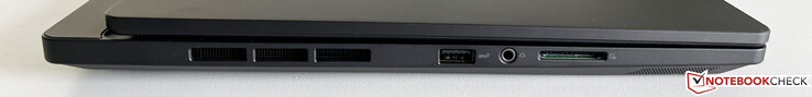 Links: USB-A 3.2 Gen.2 (10 GBit/s), 3,5 mm audio, SD-kaartlezer