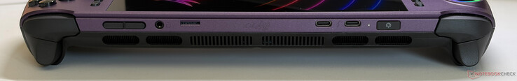 Aansluitingen: Volume, 3,5 mm stereo, microSD Express, 2x USB-C 4.0 met Thunderbolt 4 (40 Gbps, DisplayPort, DisplayPort, Power Delivery 3.0), aan/uit-knop met vingerafdrukscanner